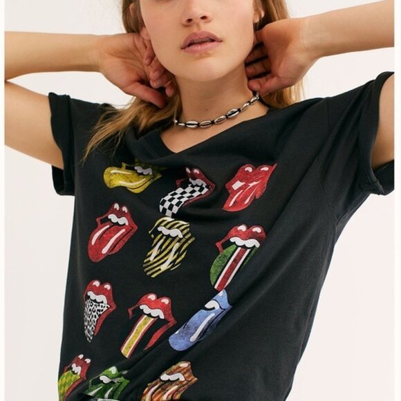 Daydreamer for Free People Rolling Stones Tongue Tee - Picture 1 of 4